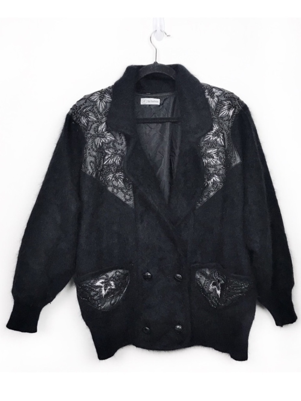 Black Angora Western Style Jacket